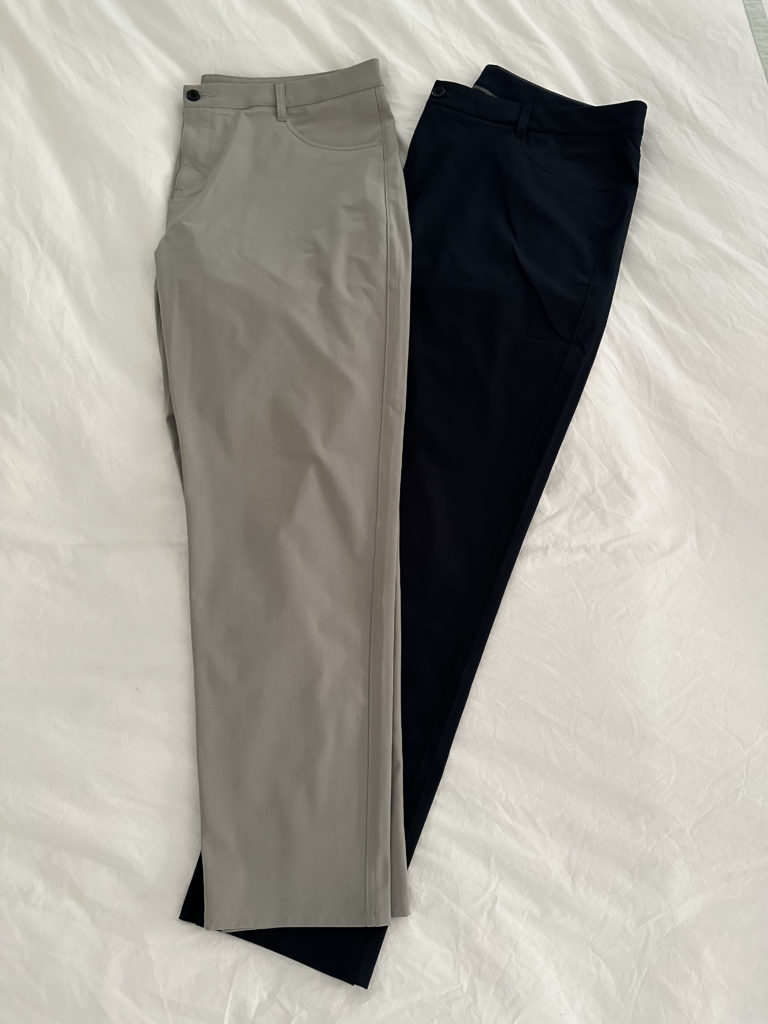 Vuori Meta pant in Ink and Driftwood colors