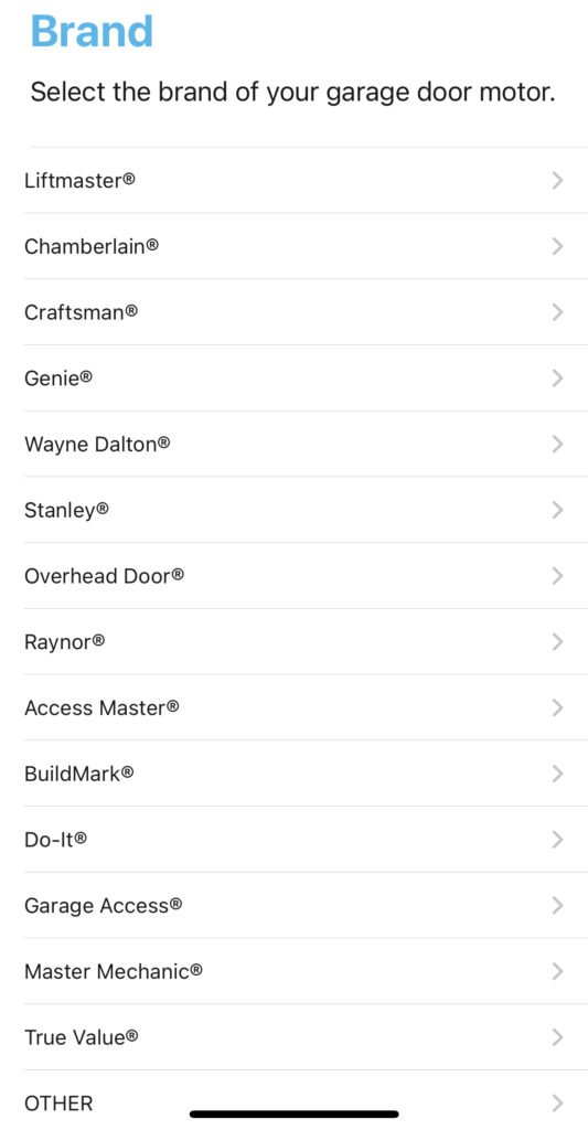 MyQ Garage Door supports more than a dozen different garage door opener brands