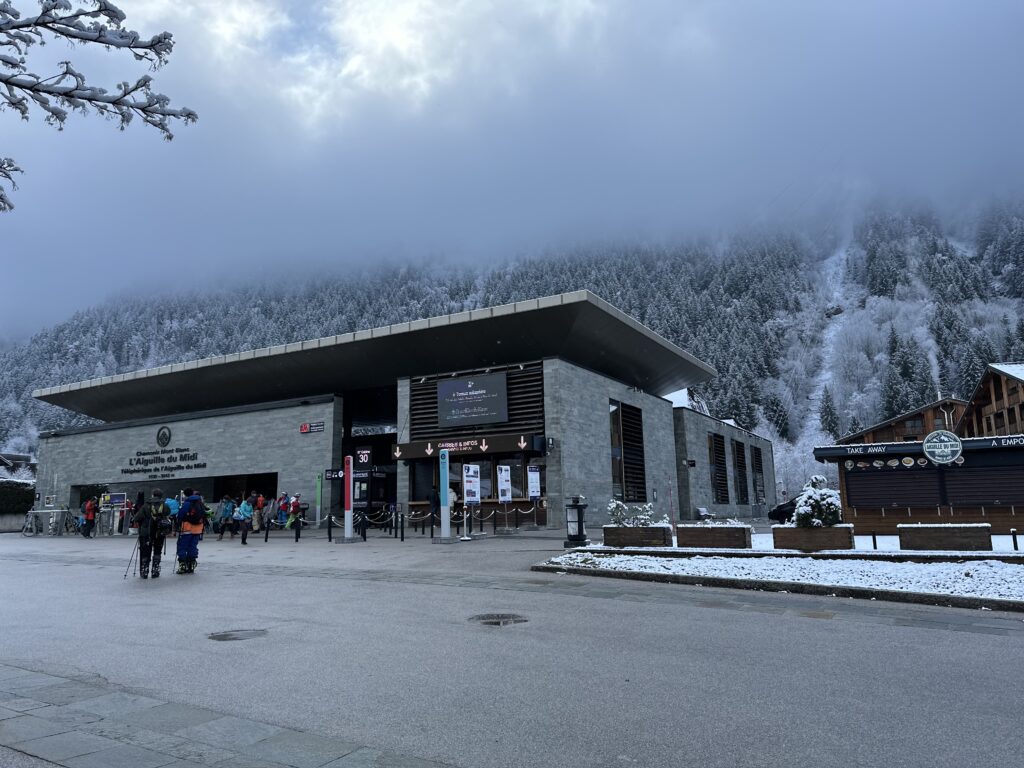 Things to do in Chamonix, France - Aiguille du Midi base station at the base of Mont Blanc in Chamonix, France. 