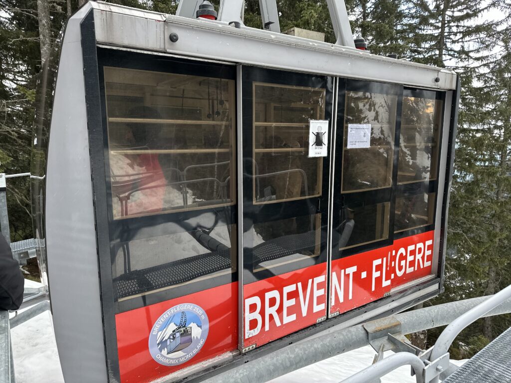 Gondola that ferry's skiers between Brevent and Flegere ski resorts on France's Mont Blanc.